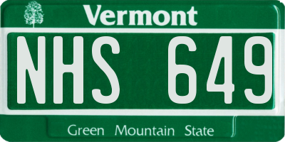 VT license plate NHS649