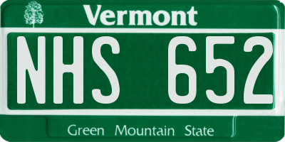 VT license plate NHS652