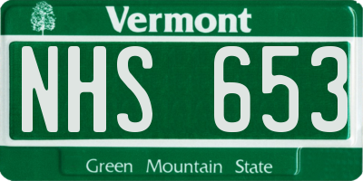 VT license plate NHS653