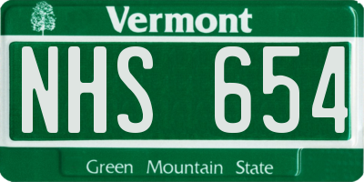 VT license plate NHS654