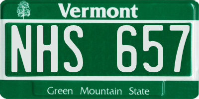 VT license plate NHS657