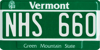 VT license plate NHS660