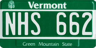 VT license plate NHS662