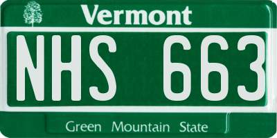 VT license plate NHS663