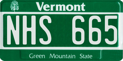 VT license plate NHS665