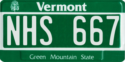 VT license plate NHS667