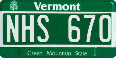 VT license plate NHS670