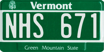 VT license plate NHS671