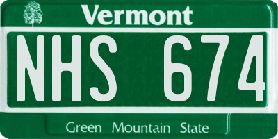 VT license plate NHS674