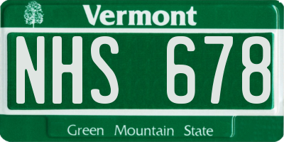 VT license plate NHS678