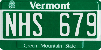 VT license plate NHS679