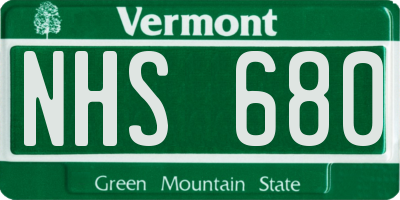 VT license plate NHS680