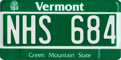 VT license plate NHS684