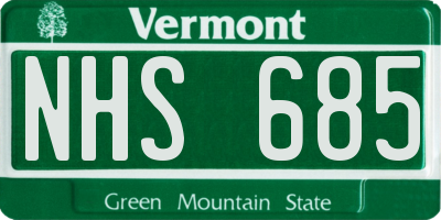 VT license plate NHS685