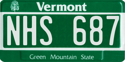 VT license plate NHS687
