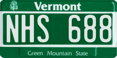 VT license plate NHS688