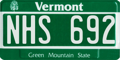 VT license plate NHS692