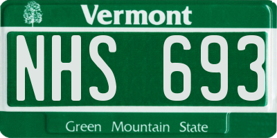 VT license plate NHS693