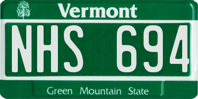 VT license plate NHS694