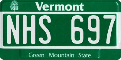 VT license plate NHS697