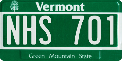 VT license plate NHS701