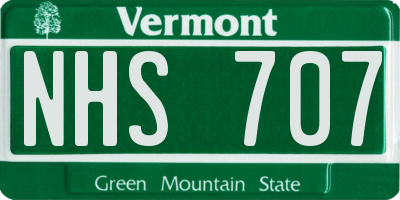 VT license plate NHS707