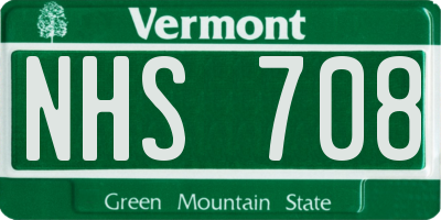 VT license plate NHS708