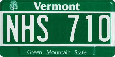 VT license plate NHS710