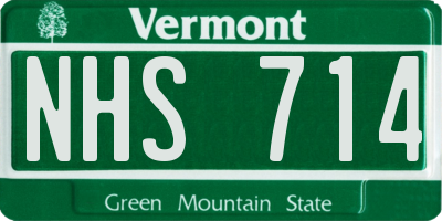 VT license plate NHS714