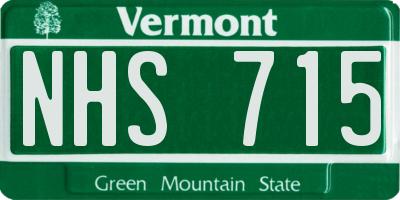 VT license plate NHS715