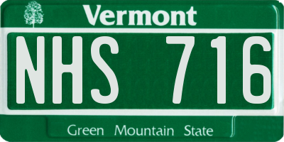 VT license plate NHS716
