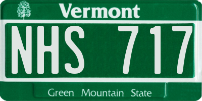 VT license plate NHS717