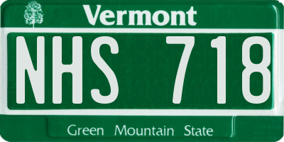 VT license plate NHS718