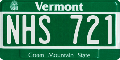 VT license plate NHS721