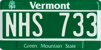 VT license plate NHS733