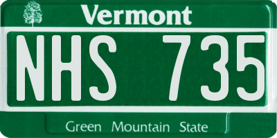 VT license plate NHS735