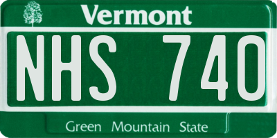 VT license plate NHS740