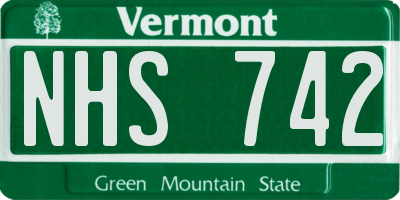 VT license plate NHS742