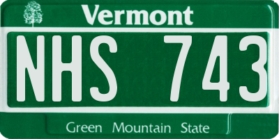 VT license plate NHS743