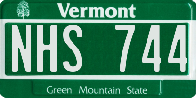 VT license plate NHS744