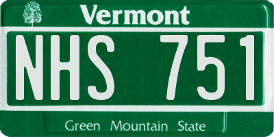 VT license plate NHS751