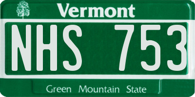 VT license plate NHS753