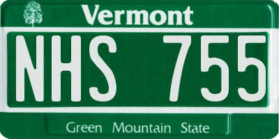 VT license plate NHS755