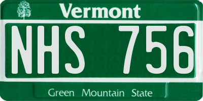 VT license plate NHS756