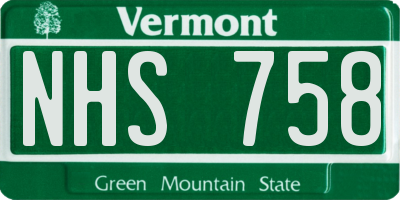 VT license plate NHS758