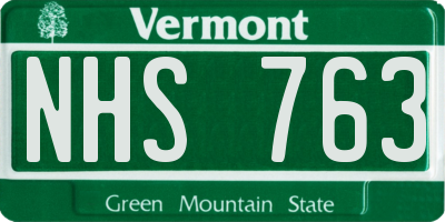 VT license plate NHS763