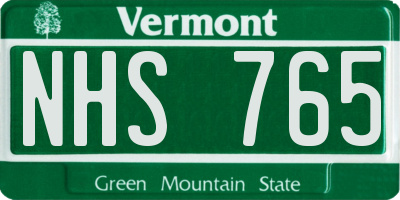 VT license plate NHS765