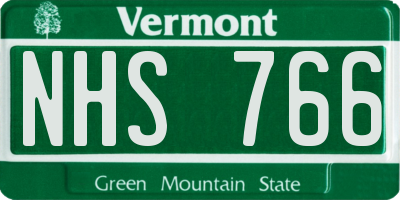 VT license plate NHS766