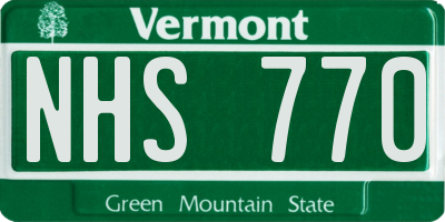 VT license plate NHS770