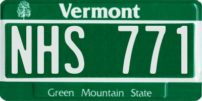 VT license plate NHS771